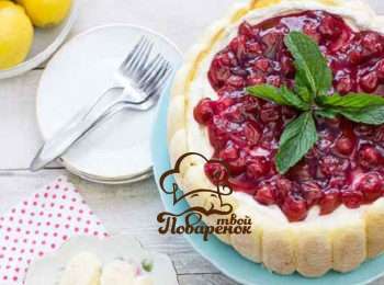 Шарлотка з яблуками і журавлиною