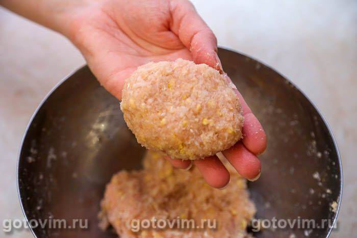Котлети кордон блю з фаршу з шинкою та сиром, Крок 03