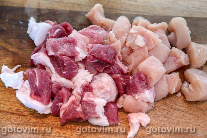Фотографії рецепта Котлети зі свинини та курки з сиром чанах, 01 Котлети зі свинини та курки з сиром чанах, Крок 01