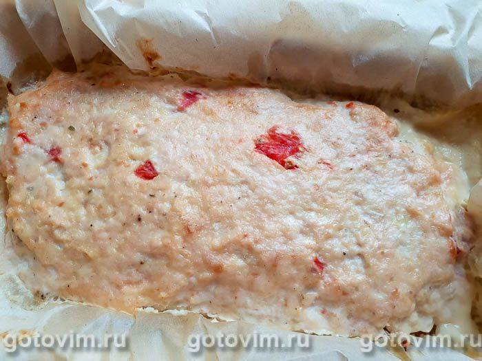 М'ясний хліб з курячого філе зі шматочками пасати з помідорів, Крок 05