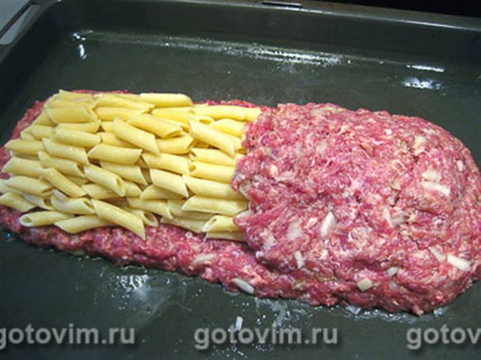 Фотографії рецепта М'ясний рулет із макаронами, 05 М'ясний рулет із макаронами, Крок 05