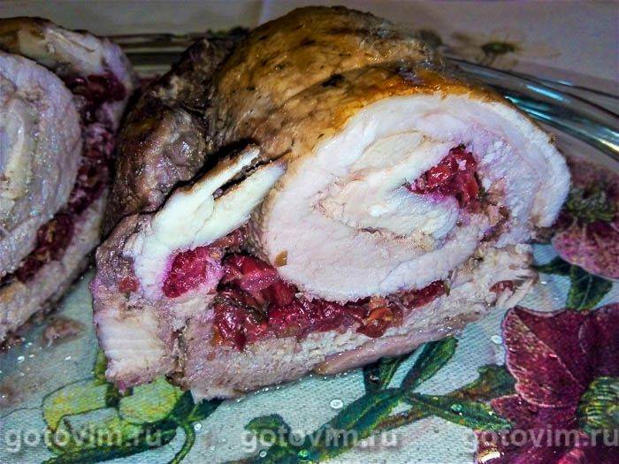 М'ясний рулет зі свинини з куркою та вишнею, Крок 07