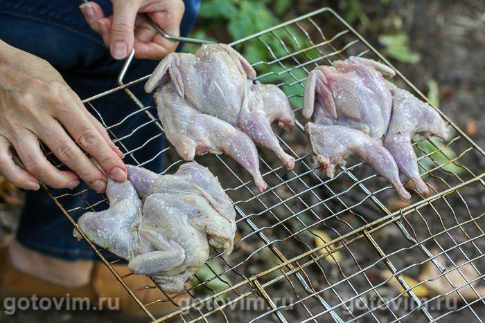 Перепели на мангалі в маринаді з оцту з цибулею, Крок 06