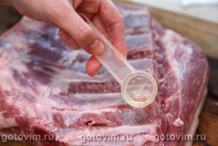 Свиняча грудинка, запечена з пряною сумішшю у фользі, Крок 04