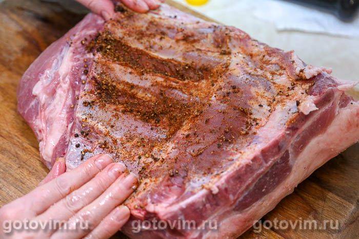 Свиняча грудинка, запечена з пряною сумішшю у фользі, Крок 05