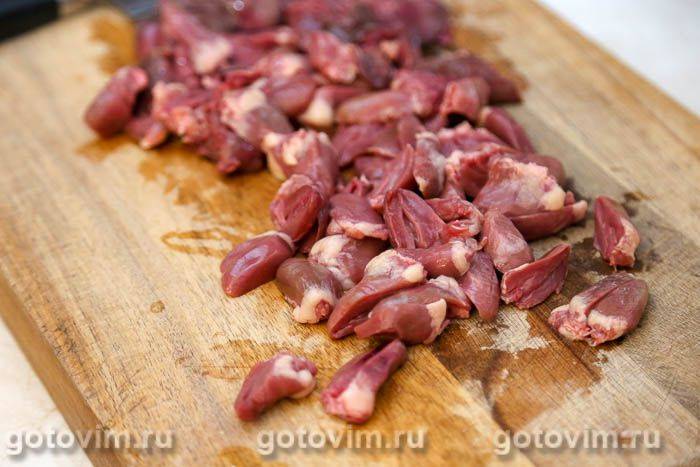 Фотографії рецепта Тушкована картопля з курячими сердечками, 01 Тушкована картопля з курячими сердечками, Крок 01