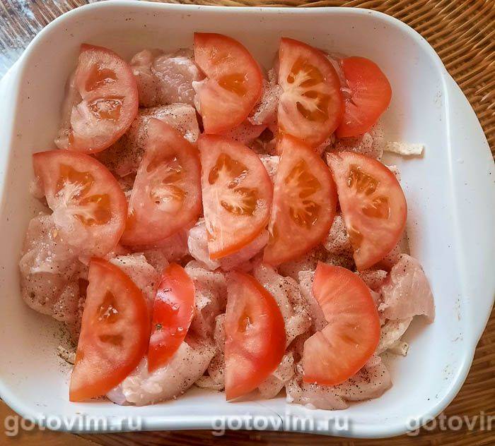 Запіканка з курячого філе з помідорами та сиром, Крок 04