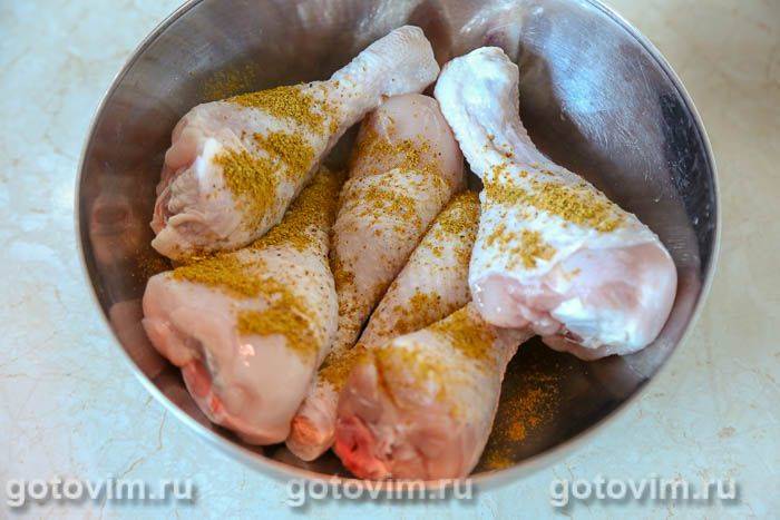 Курячі гомілки з капустою, запечені в пакеті для запікання (в духовці), Крок 01