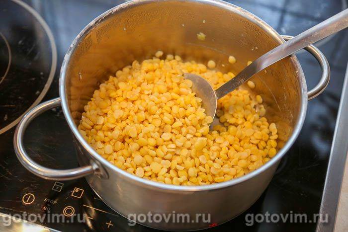 Фотографії рецепта Горохова каша зі смаженими ковбасками, 03 Горохова каша зі смаженими ковбасками, Крок 03