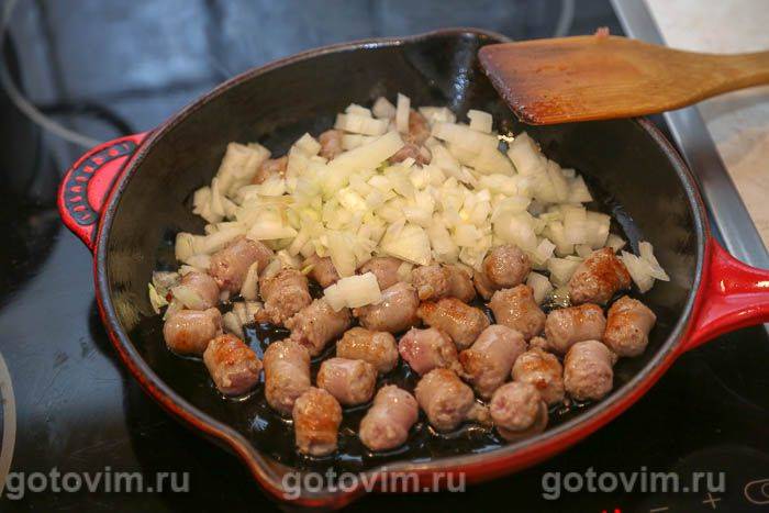 Фотографії рецепта Горохова каша зі смаженими ковбасками, 04 Горохова каша зі смаженими ковбасками, Крок 04