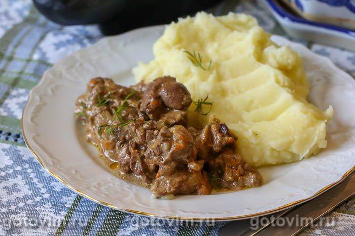 Куряча печінка в сметані