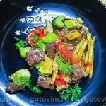 Печінка теріякі з грушею та овочами
