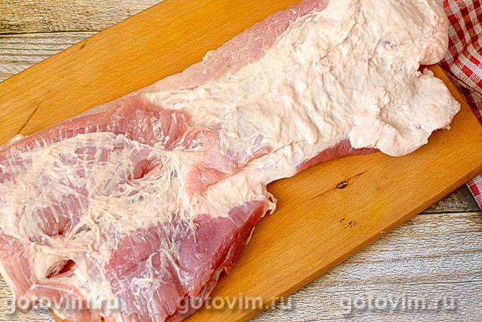 Варений рулет із грудинки з часником , Крок 01