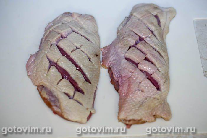 Качині грудки з яблуками в сидрі, Крок 01