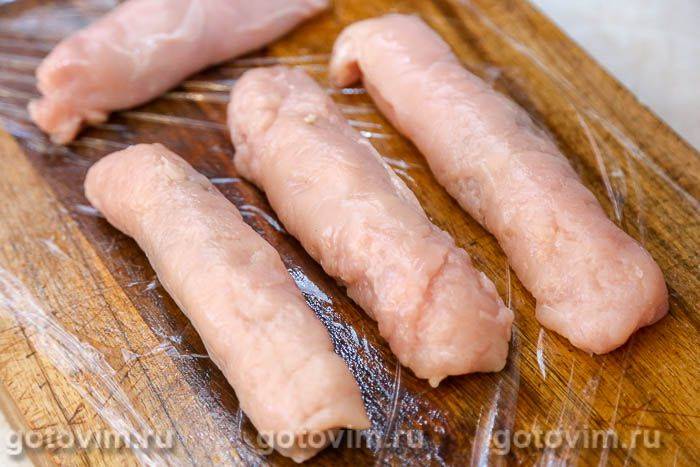 Курячі рулетики з сиром, маринованими опеньками та хрустким беконом, Крок 07