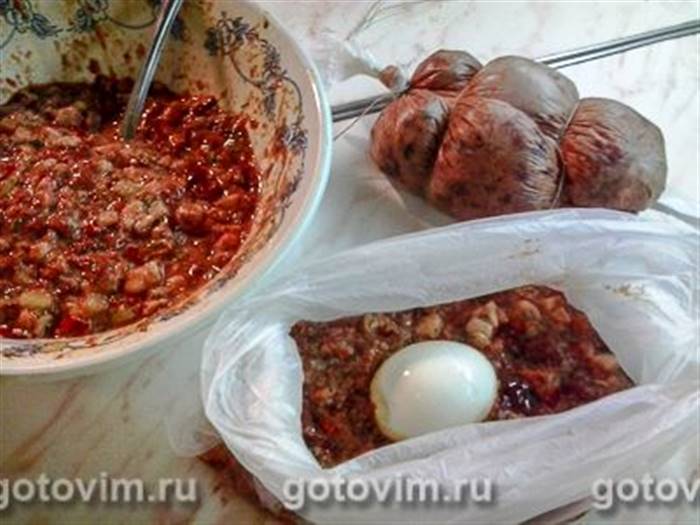 Фотографії рецепта Печінкова ковбаса (печінковий сальтисон), 04 Печінкова ковбаса (печінковий сальтисон), Крок 04