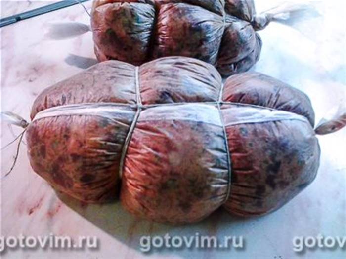 Фотографії рецепта Печінкова ковбаса (печінковий сальтисон), 05 Печінкова ковбаса (печінковий сальтисон), Крок 05