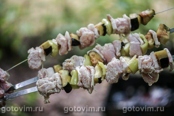 Фотографії рецепта Шашлик з індички з овочами та салом, 07 Шашлик з індички з овочами та салом, Крок 07