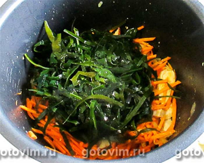 Закуска з курячим м'ясом і морською капустою в мультиварці, Крок 06