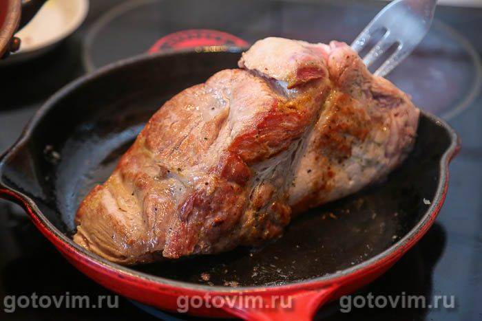 Запечена свинина з соусом із яблук із гірчицею та медом, Крок 03