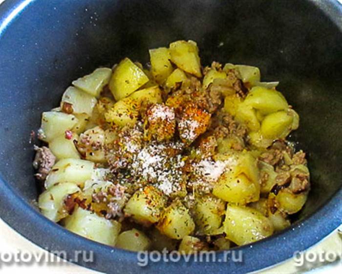 Фотографії рецепта Картопля з курячим фаршем, запечена в мультиварці, 04 Картопля з курячим фаршем, запечена в мультиварці, Крок 04