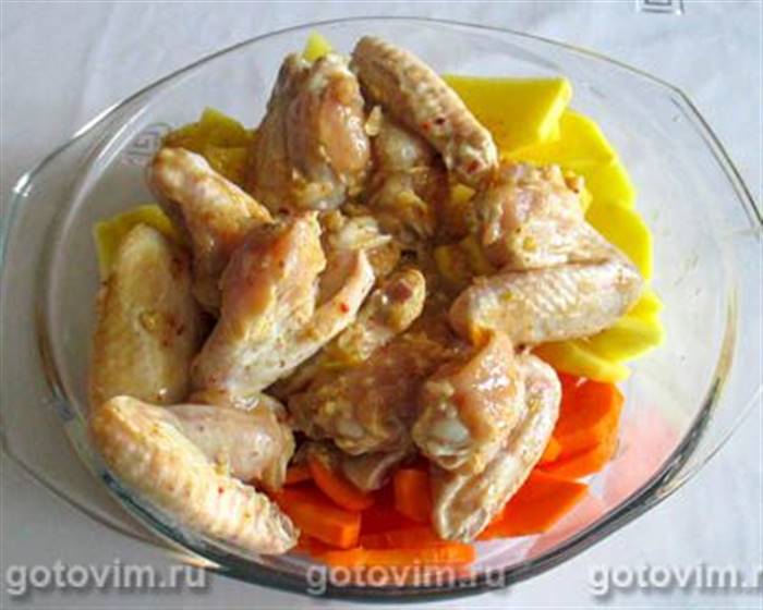 Фотографії рецепта Картопля з курячими крильцями в духовці, 05 Картопля з курячими крильцями в духовці, Крок 05