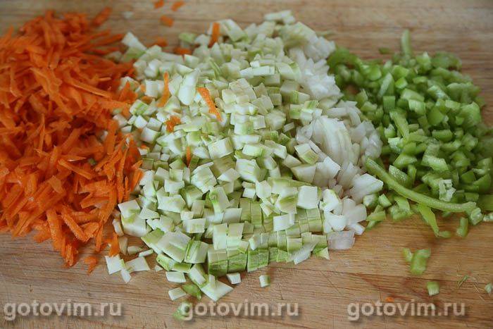 Фотографії рецепта Котлети зі свинини з куркою, запечені в овочевому соусі, 04 Котлети зі свинини з куркою, запечені в овочевому соусі, Крок 04
