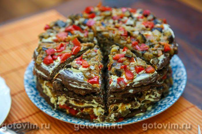 Печінковий торт із баклажанами