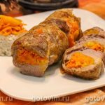 Рулет зі свинини з морквою, курагою та апельсиновим соком